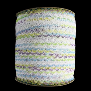 Feather Edge Eyelet Lace Per Meter 38mm Multi Lilac/Blue/Lemon